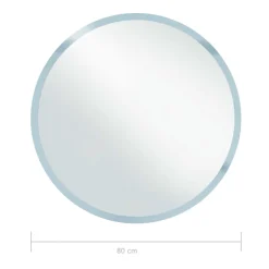 Espejo de baño redondo con luces LED plata Ø80cm