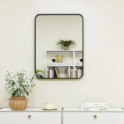 Espejo de baño Vértix Homcom enmarcado negro 80x60 cm