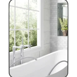 Espejo de baño Vértix Homcom enmarcado negro 80x60 cm