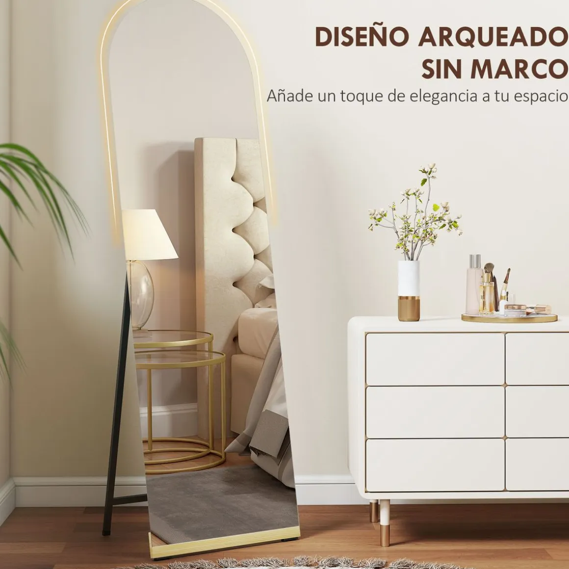 Espejo de cuerpo entero Kube Homcom sin marco 160x50x2,7 cm