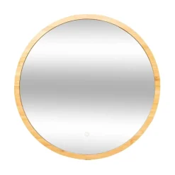 Espejo de pared diseño redondo táctil con luz LED natural Ø57 cm