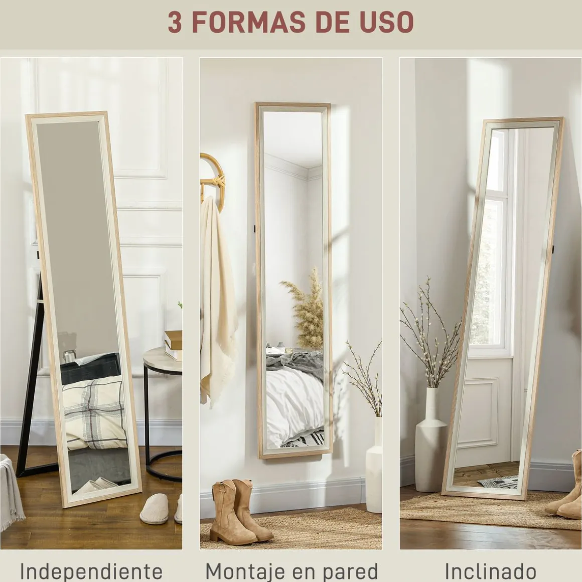 Espejo de pie Lima Homcom con soporte 157x37 cm