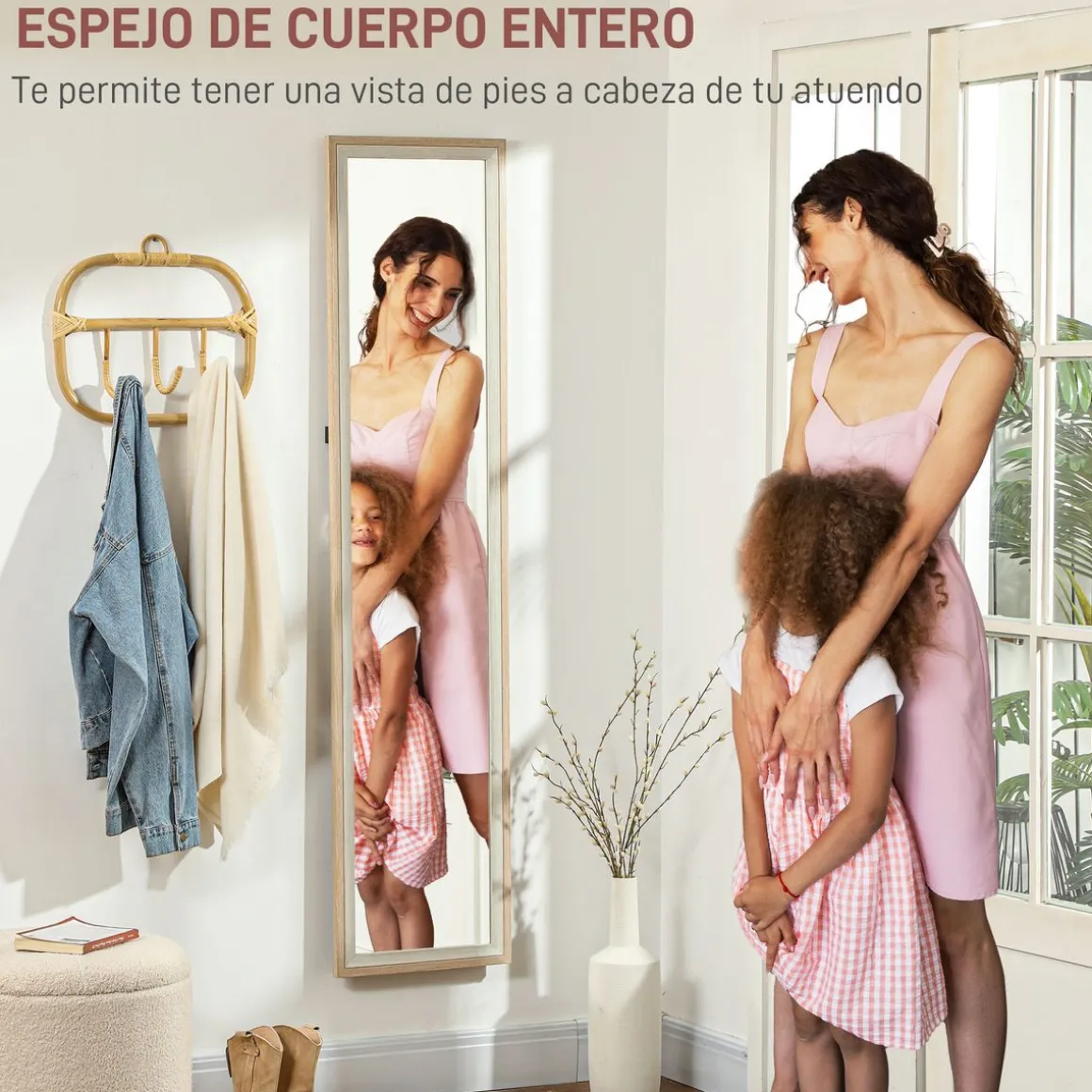 Espejo de pie Lima Homcom con soporte 157x37 cm