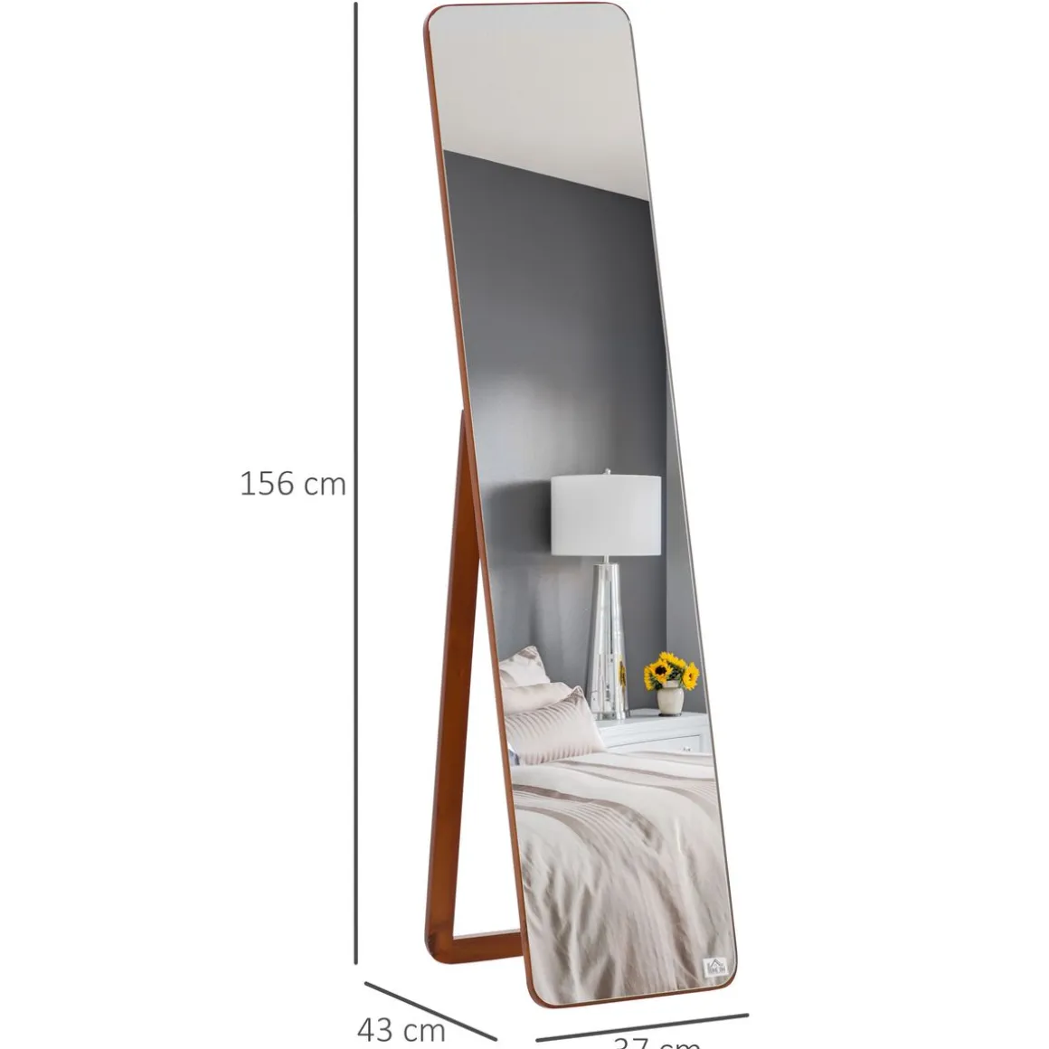 Espejo de pie Rio Homcom nogal 156x37x43 cm