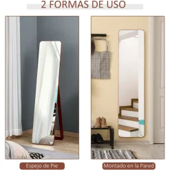 Espejo de pie Rio Homcom nogal 156x37x43 cm
