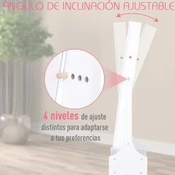 Espejo de pie Rob Homcom abatible con luces LED + puerta + cajón blanco 150x45x36 cm