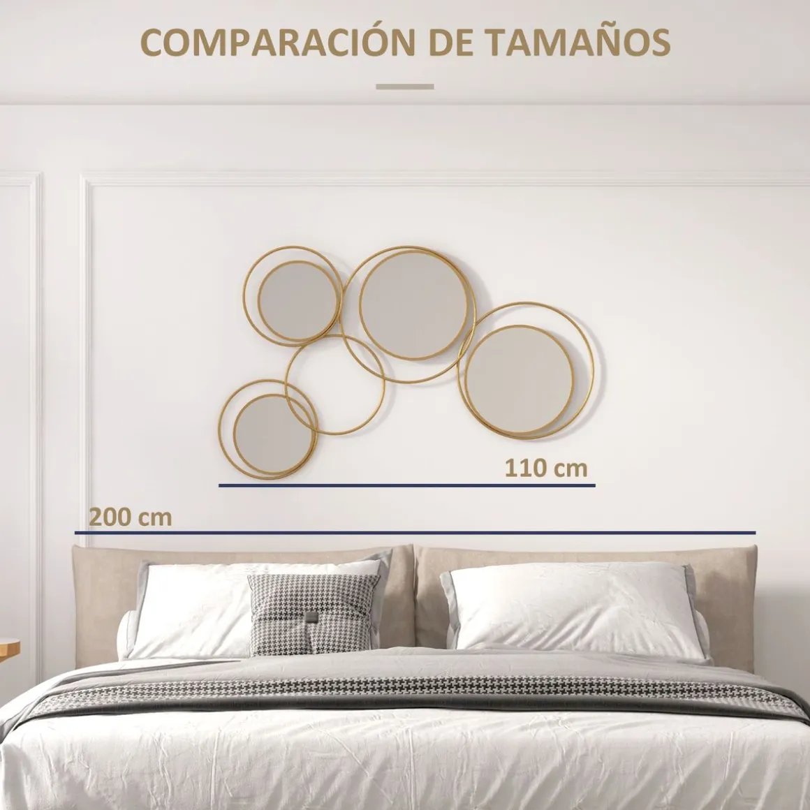 Espejo decorativo Dilux Homcom 4 espejos dorado 68x110x2 cm