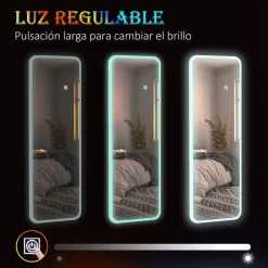 Espejo Defford Homcom luces LED 7 colores RGB 120x40 cm
