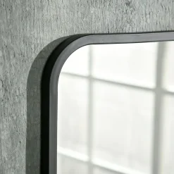 Espejo Dinamic Homcom con estante negro 70x50x10,2 cm