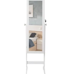 Espejo joyero con cierre blanco 155x40x36 cm