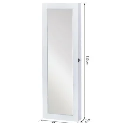 Espejo joyero Homcom blanco 112x37x9,5 cm