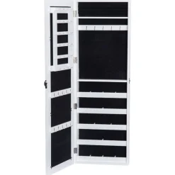 Espejo joyero Homcom blanco 112x37x9,5 cm