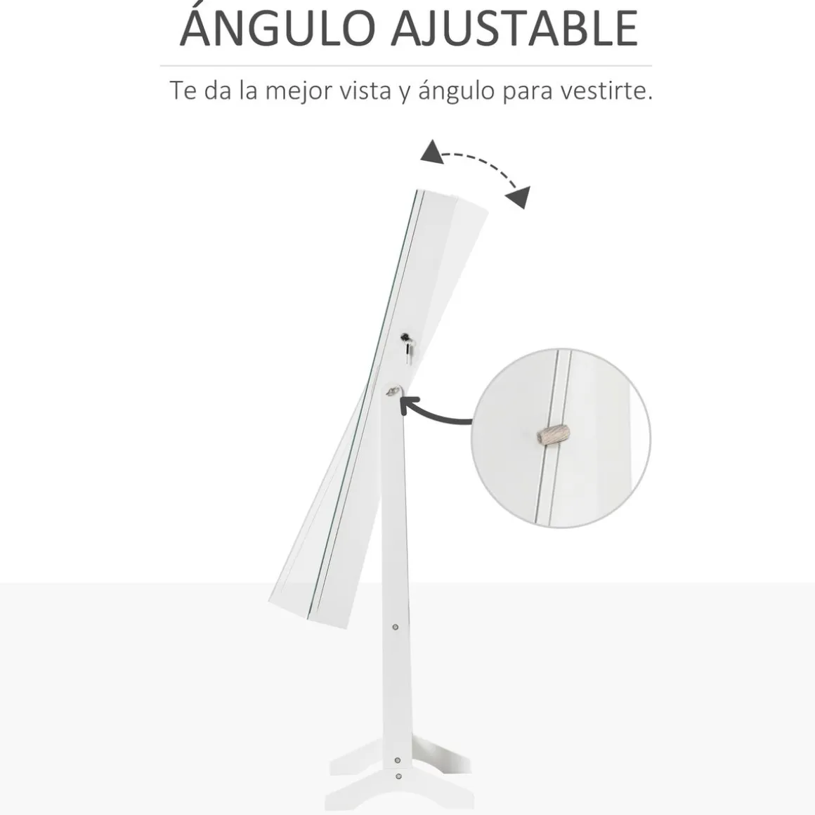 Espejo joyero Trenddi Homcom con luces LED blanco 151,5x46x36,5 cm