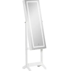 Espejo joyero Trenddi Homcom con luces LED blanco 151,5x46x36,5 cm