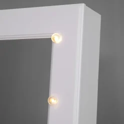 Espejo joyero Wendy Homcom 20 luces LEDs reclinable blanco 146x40x37 cm