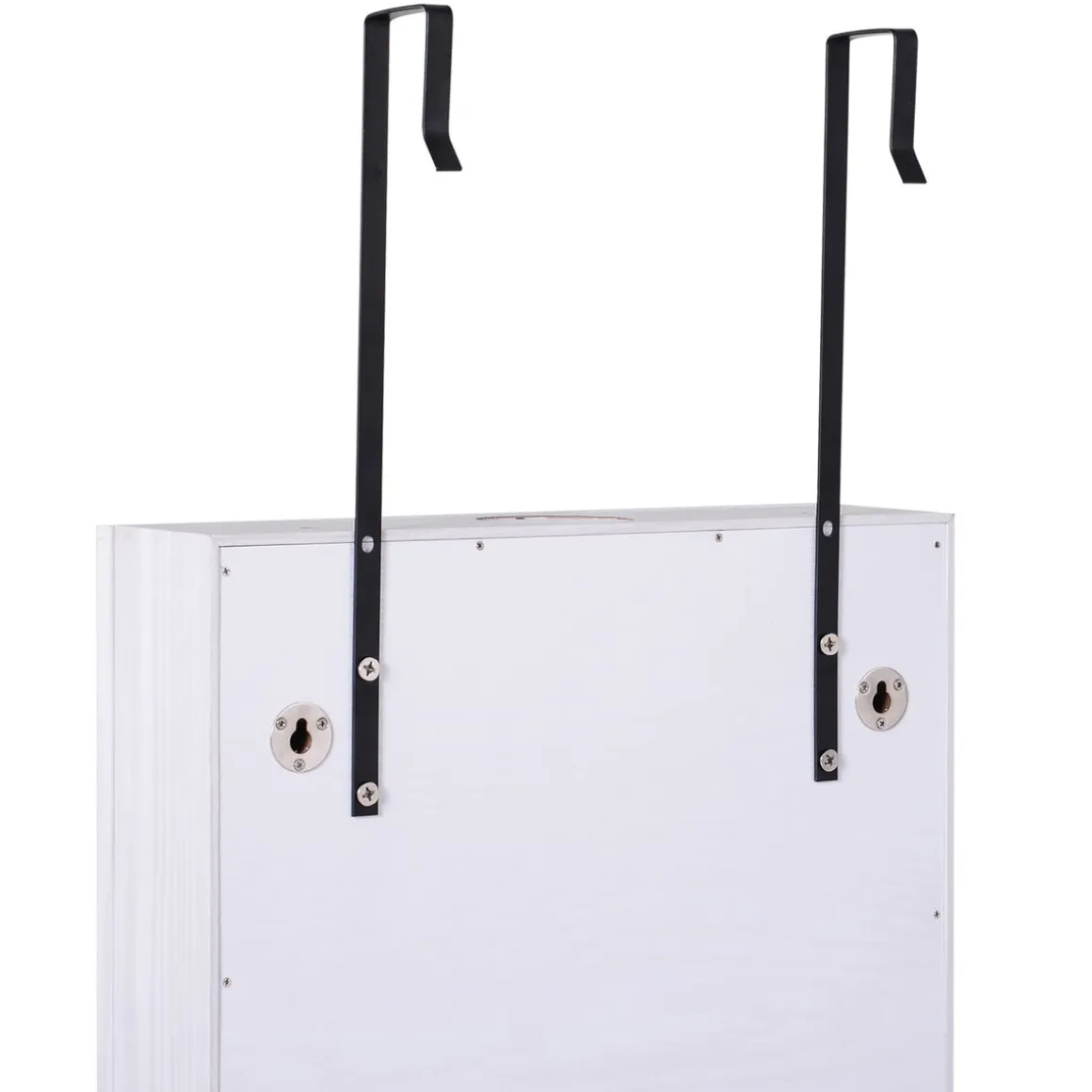 Espejo joyero Yoice Homcom con puerta 5 estantes + 2 cajones blanco 120x37x10 cm
