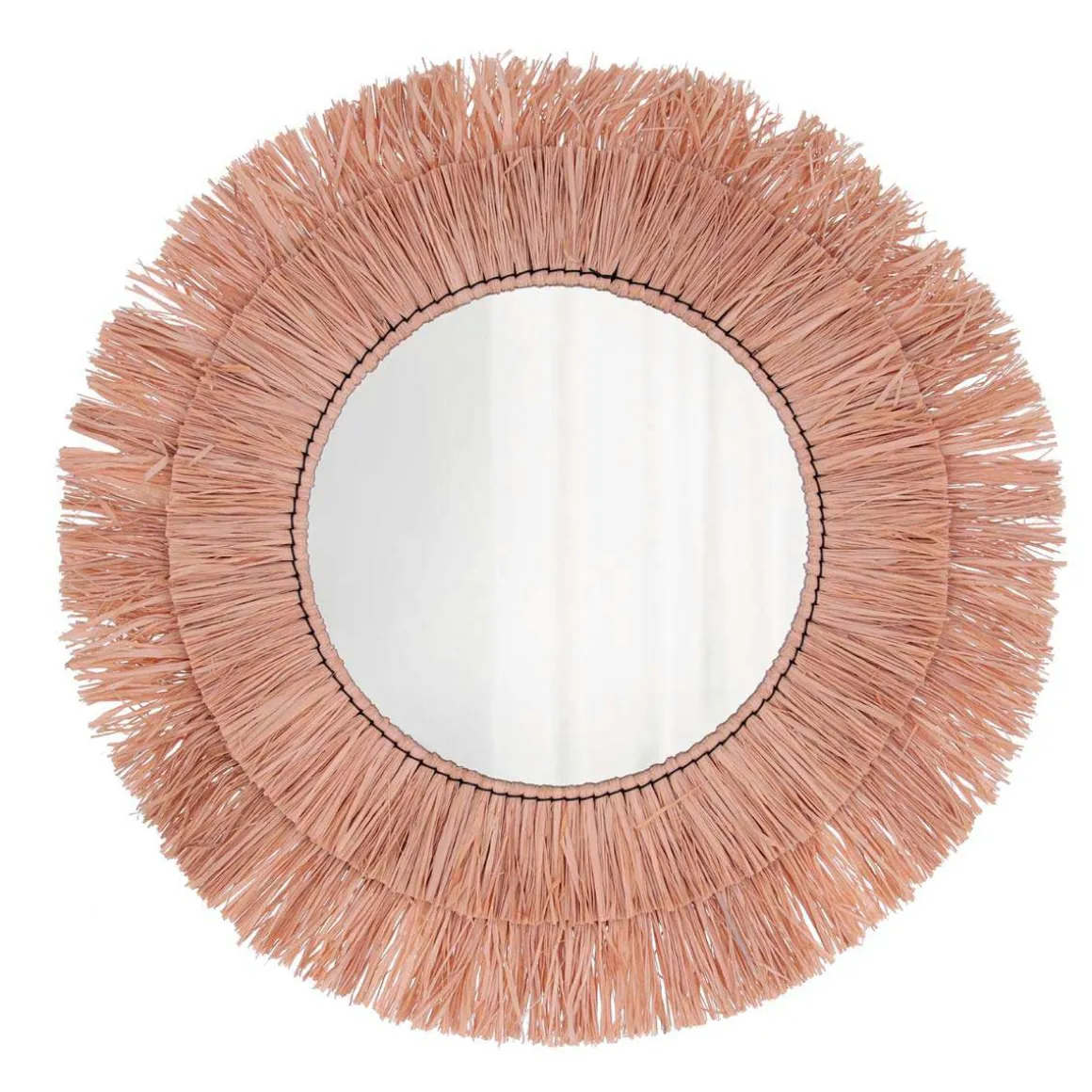 Espejo MOA Vinthera circular rafia marrón Ø57 cm