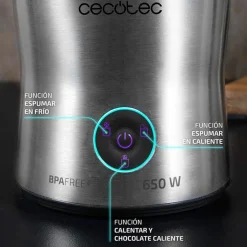 Espumador de leche Cecotec Power Moca Spume 5000 650W 4 modos inox