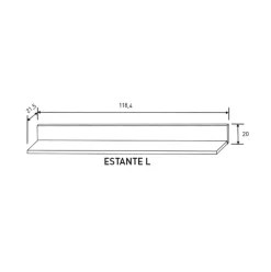 Estante alto Roncal diseño en L 20x118,4x21,5 cm
