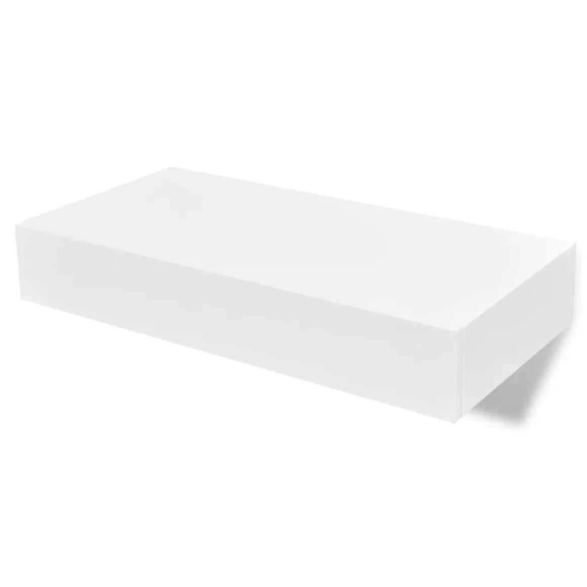 Estante de pared flotante 1 cajón blanco 8x48x25 cm