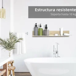Estante de pared Maiao Homcom natural/blanco 20x120x15 cm