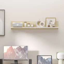 Estante de pared Maiao Homcom natural/blanco 20x120x15 cm