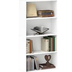 Estantería Abraxans Homcom 4 niveles blanco 80x60x24 cm
