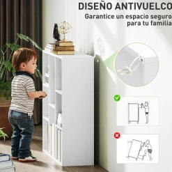 Estantería Alhia Homcom 8 compartimentos blanco 80x74,3x24 cm