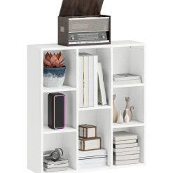 Estantería Alhia Homcom 8 compartimentos blanco 80x74,3x24 cm
