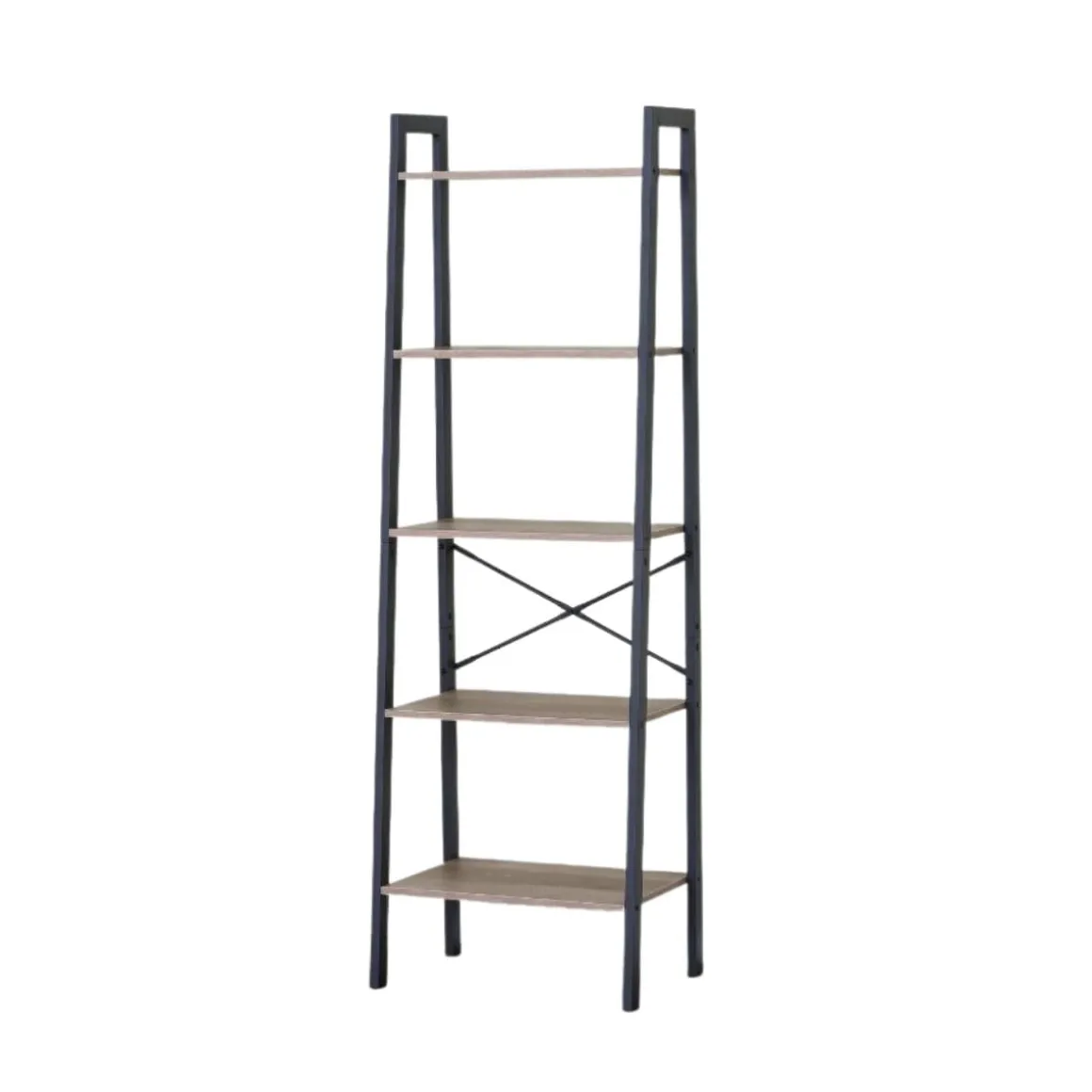 Estantería Aurea 5 niveles negro/natural 152x56x37 cm
