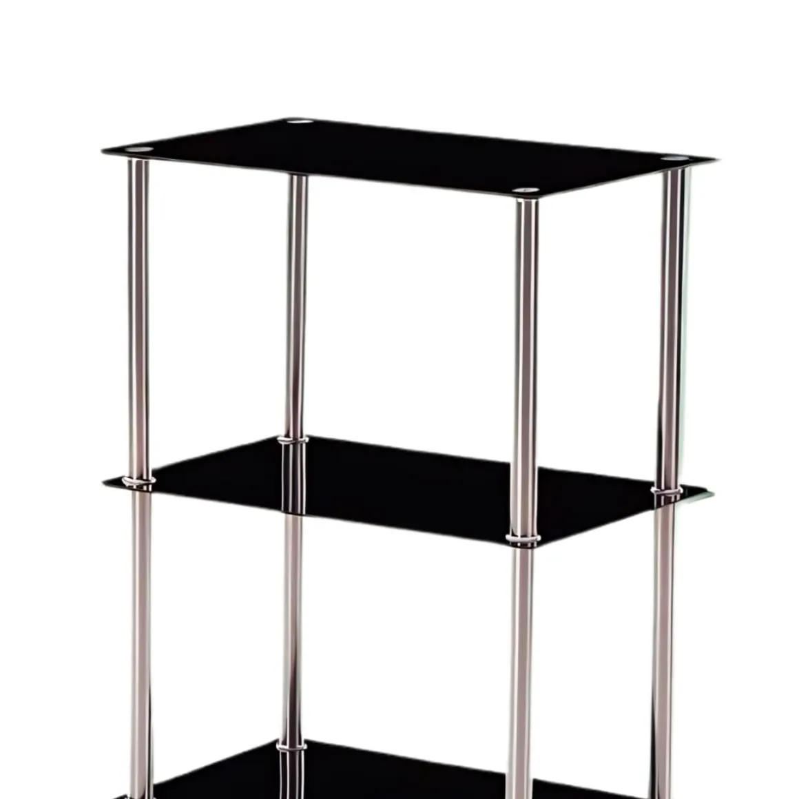Estantería Bristol 4 estantes vidrio templado negro 122x60x40 cm