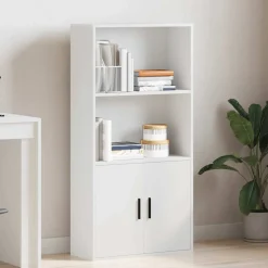 Estantería Cordel 2 compartimentos + 2 puertas blanco 120x60x24 cm
