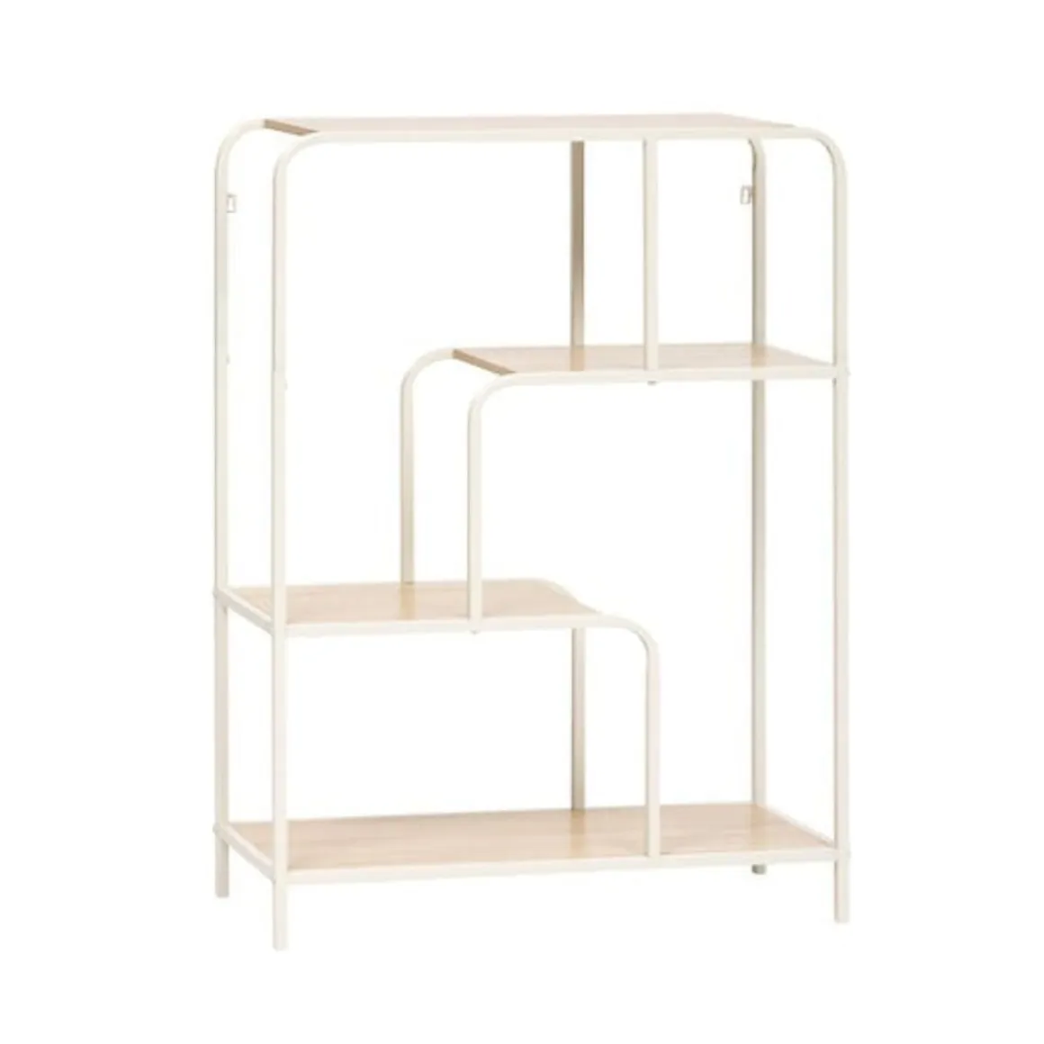 Estantería Curvy 3 estantes blanco/natural 101x76x27 cm