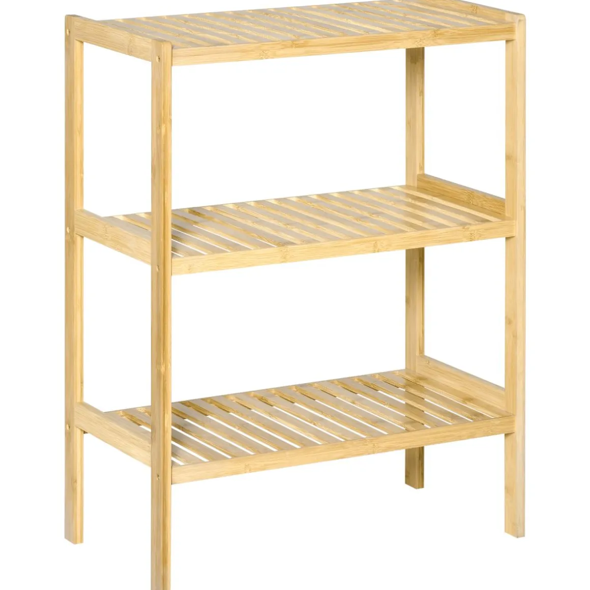 Estantería Dawai Homcom 3 niveles bambú natural 80x62x33 cm