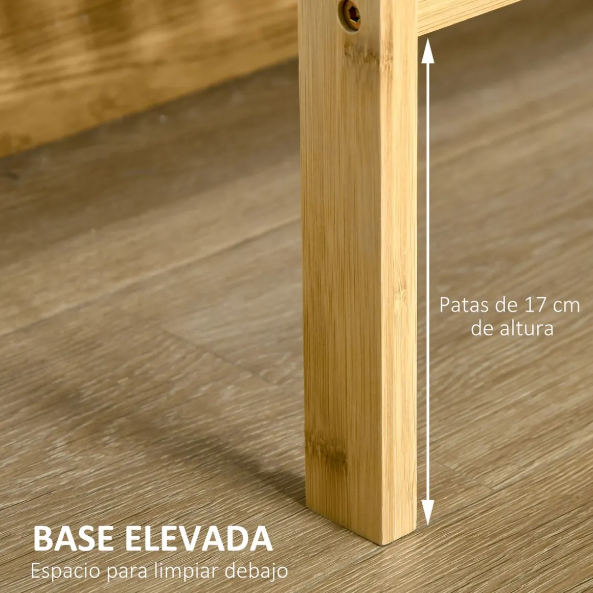 Estantería Dawai Homcom 3 niveles bambú natural 80x62x33 cm