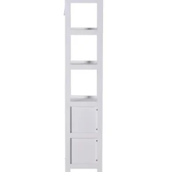 Estantería de baño multiusos antivuelco blanco 30x30x144 cm