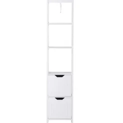 Estantería de baño multiusos antivuelco blanco 30x30x144 cm