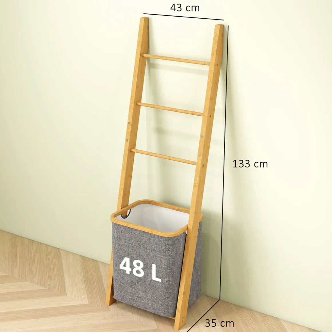 Estantería de baño NaturaFlow Homcom 2 en 1 133x35x43 cm
