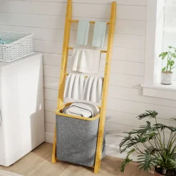 Estantería de baño NaturaFlow Homcom 2 en 1 133x35x43 cm