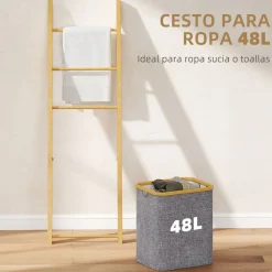Estantería de baño NaturaFlow Homcom 2 en 1 133x35x43 cm