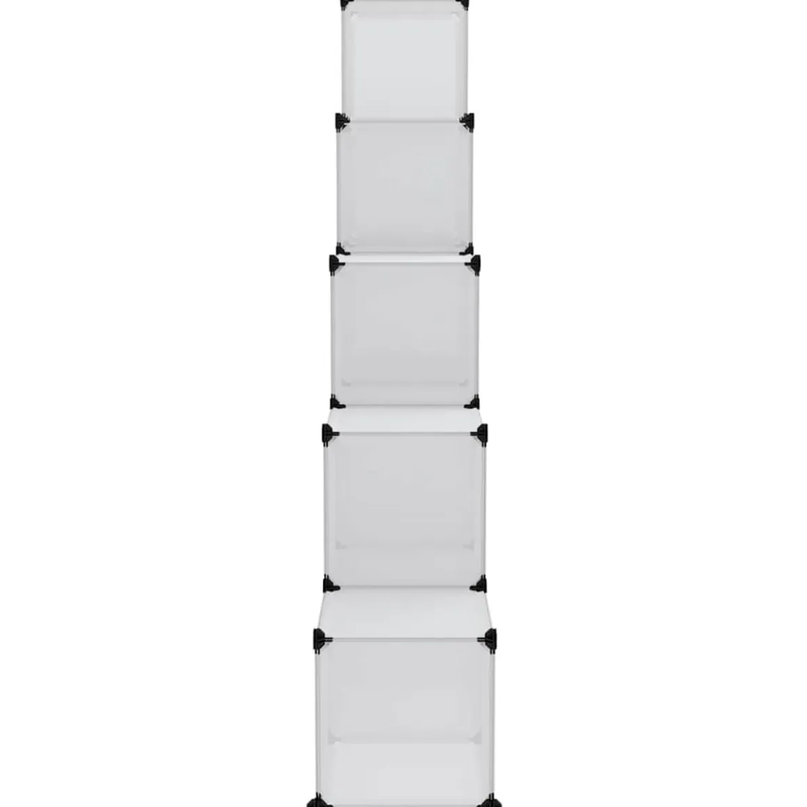 Estantería de cubos escalonada 15 compartimentos con puertas transparente 153,5x155x32 cm