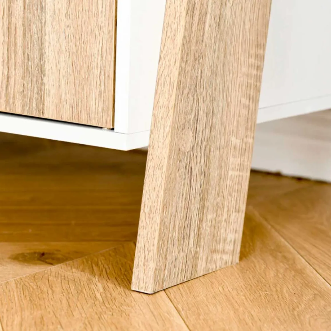 Estantería de escalera Homcom 3 estantes 1 armario blanco/natural 171x60x40 cm