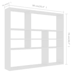 Estantería de pared 10 compartimentos blanco 78x90x16 cm