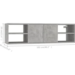 Estantería de pared Acra 1 armario + 4 estantes 29x102x30 cm