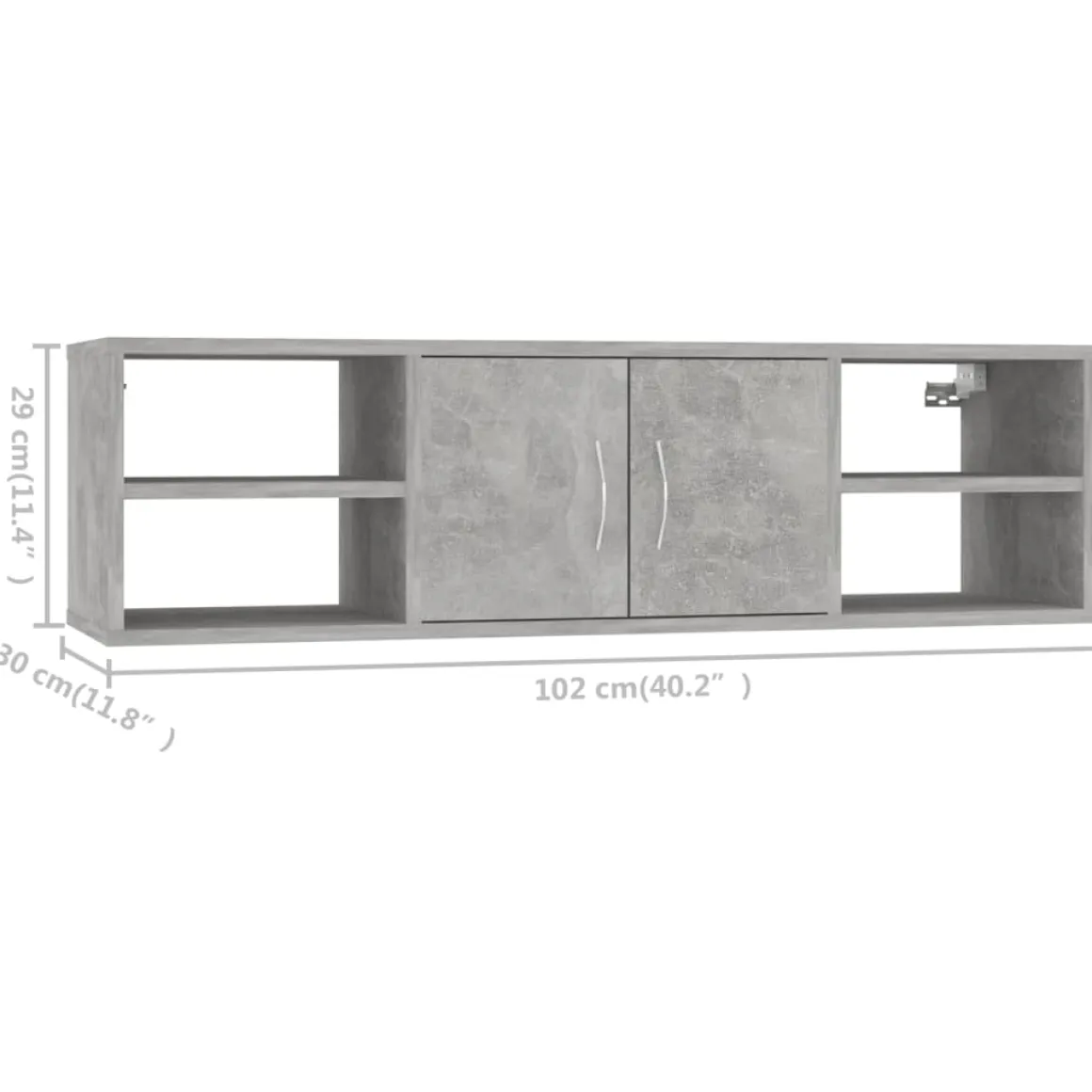 Estantería de pared Acra 1 armario + 4 estantes 29x102x30 cm
