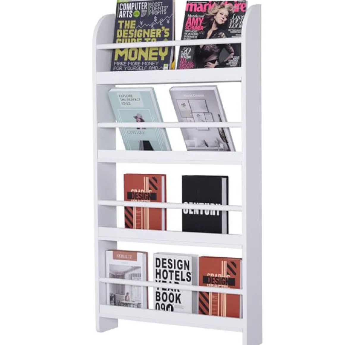Estantería de pared Homcom 4 estantes blanco 113x59x12 cm