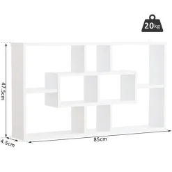 Estantería de pared Homcom 8 estantes blanco 47,5x85x14,5 cm