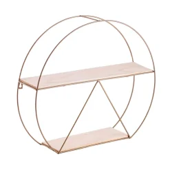 Estantería de pared MOA Vinthera forma circular natural/dorado 40x50x12 cm