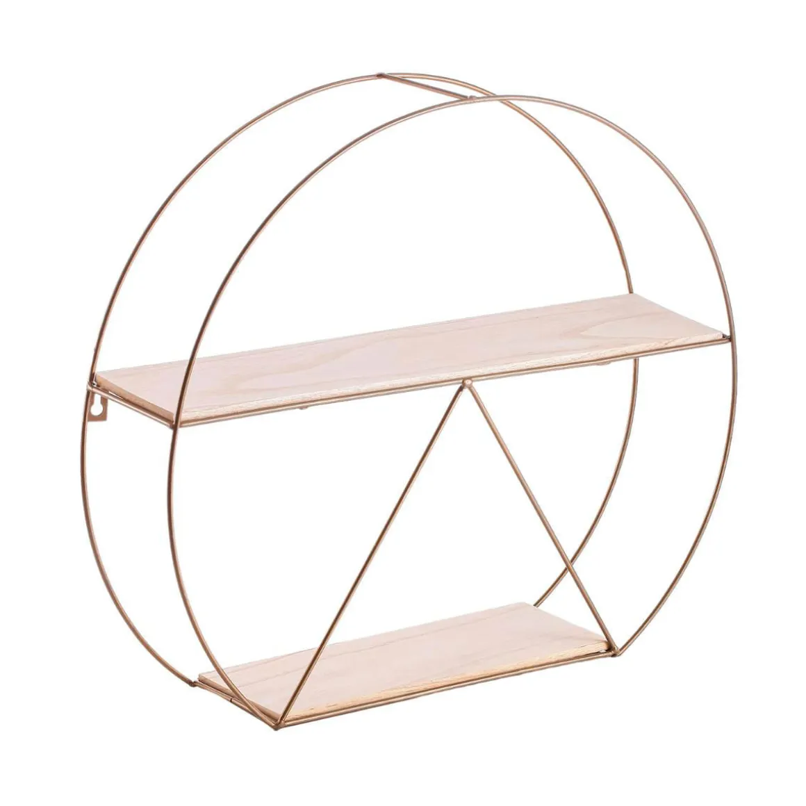 Estantería de pared MOA Vinthera forma circular natural/dorado 40x50x12 cm