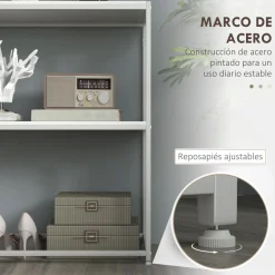 Estantería Escorpio Homcom 2 estante blanco 87x100x30 cm